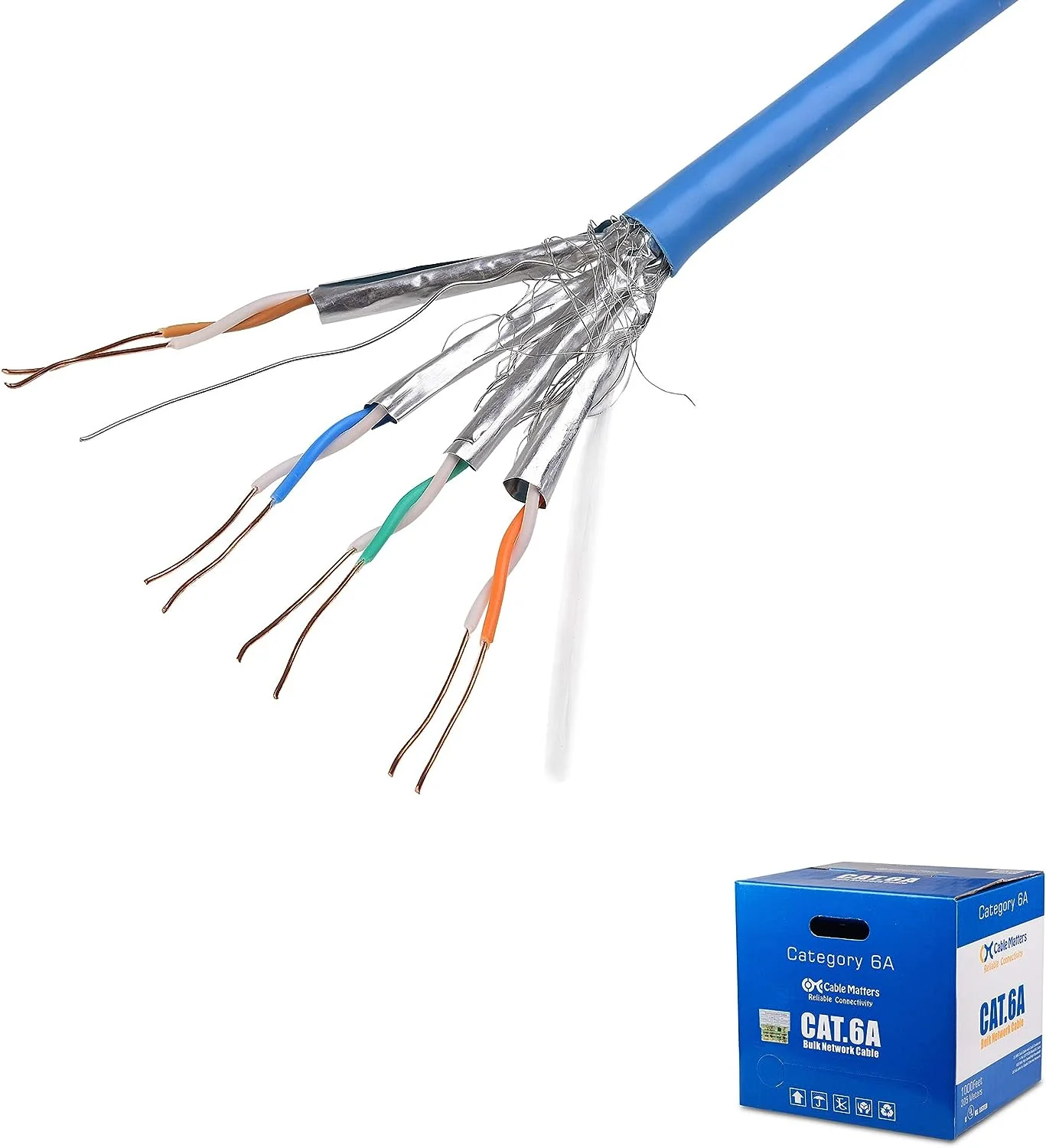 Cable Matters 10Gbps UL Listed w ścianie (cm) Kabel ekranowany Cat 6A z gołym miedzią