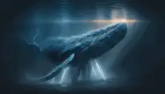 Wieloryb błękitny wydający światło