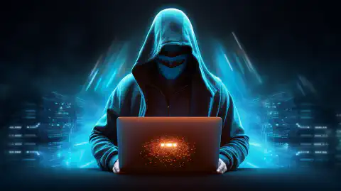 Obraz przedstawiający hakera z peleryną superbohatera, symbolizujący wzmocnienie pozycji uzyskane dzięki szkoleniom TryHackMe w zakresie cyberbezpieczeństwa.