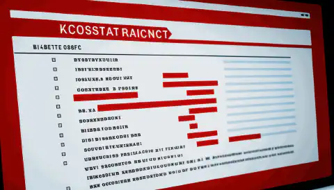 Obraz ekranu komputera z czerwonym znakiem X przez listę danych osobowych, takich jak nazwisko, adres i numer telefonu, symbolizujący usunięcie danych osobowych z katalogów internetowych.